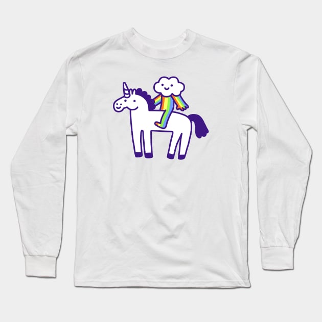 Unicorn and Rainbow Long Sleeve T-Shirt by obinsun